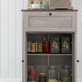 Mobile dispensa/credenza da fattoria con ante scorrevoli, credenza da cucina con doppie ante, cassetto e ripiano regolabile