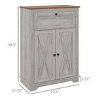 Mobile dispensa/credenza da fattoria con ante scorrevoli, credenza da cucina con doppie ante, cassetto e ripiano regolabile