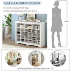 Consolle Scarpiera 24 Scomparti Design Elegante, Scarpiera Moderna con Base Curva, Madia Versatile di Alta Qualità