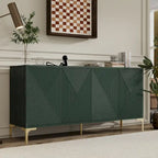 Credenza a 4 ante da 60" con ante intagliate e ripiani regolabili per ingresso, sala da pranzo, soggiorno