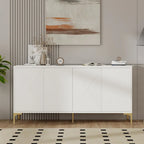 Credenza a 4 ante da 60" con ante intagliate e ripiani regolabili per ingresso, sala da pranzo, soggiorno