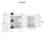 Credenza a 4 ante da 60" con ante intagliate e ripiani regolabili per ingresso, sala da pranzo, soggiorno