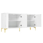 Credenza a 4 ante da 60" con ante intagliate e ripiani regolabili per ingresso, sala da pranzo, soggiorno