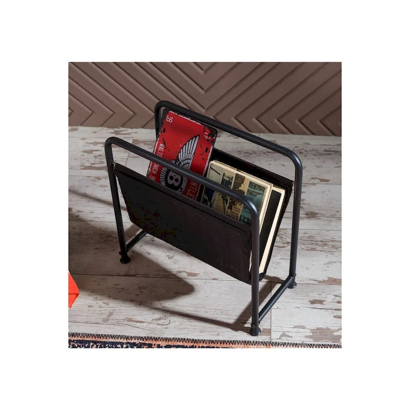 Portariviste a Sospensione Osi Freestanding con Struttura in Metallo e Finitura in Similpelle