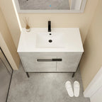 Mobile bagno da 24 pollici/30 pollici/36 pollici con lavabo, mobiletto freestanding/a parete, set lavabo in ceramica con ripiano regolabile