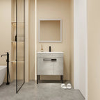 Mobile bagno da 24 pollici/30 pollici/36 pollici con lavabo, mobiletto freestanding/a parete, set lavabo in ceramica con ripiano regolabile