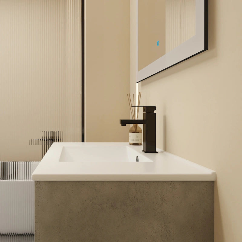 Mobile bagno da 24 pollici/30 pollici/36 pollici con lavabo, mobiletto freestanding/a parete, set lavabo in ceramica con ripiano regolabile