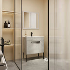 Mobile bagno da 24 pollici/30 pollici/36 pollici con lavabo, mobiletto freestanding/a parete, set lavabo in ceramica con ripiano regolabile