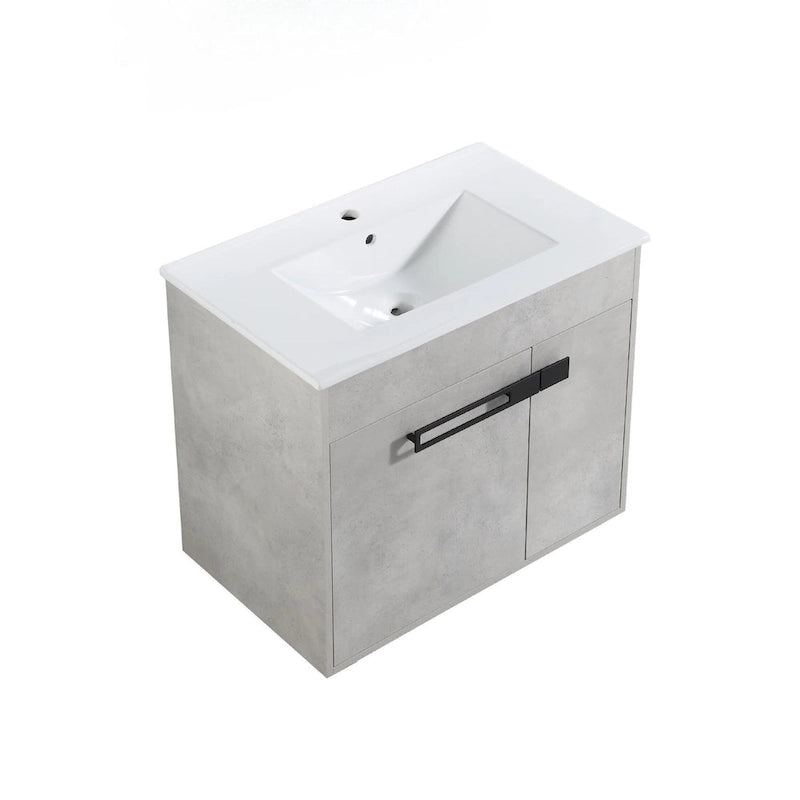 Mobile bagno da 24 pollici/30 pollici/36 pollici con lavabo, mobiletto freestanding/a parete, set lavabo in ceramica con ripiano regolabile