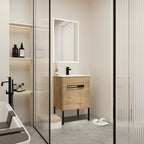 Mobile bagno da 24 pollici/30 pollici/36 pollici con lavabo, mobiletto freestanding/a parete, set lavabo in ceramica con ripiano regolabile