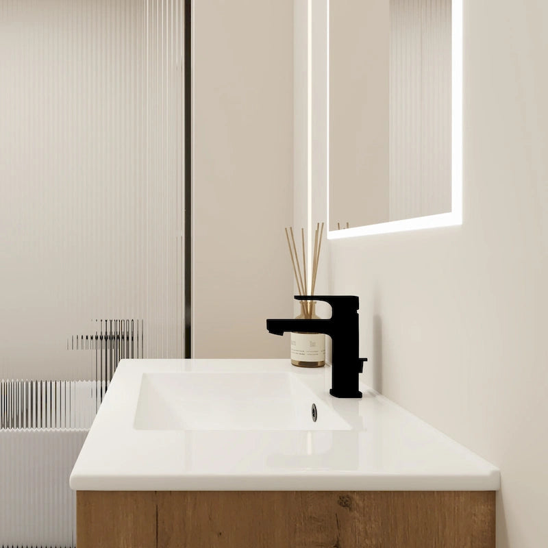 Mobile bagno da 24 pollici/30 pollici/36 pollici con lavabo, mobiletto freestanding/a parete, set lavabo in ceramica con ripiano regolabile