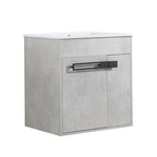 Mobile bagno da 24 pollici/30 pollici/36 pollici con lavabo, mobiletto freestanding/a parete, set lavabo in ceramica con ripiano regolabile