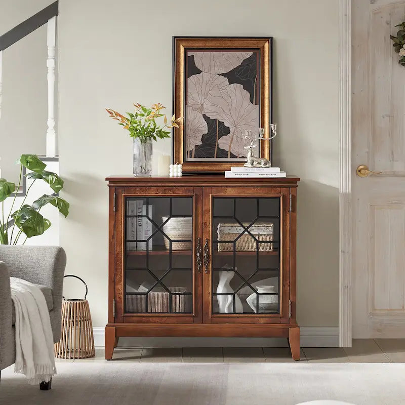 Credenza e buffet, armadietto decorativo con ante, mobiletto console effetto invecchiato per ingresso, soggiorno, camera da letto, cucina
