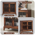 Credenza e buffet, armadietto decorativo con ante, mobiletto console effetto invecchiato per ingresso, soggiorno, camera da letto, cucina