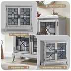 Credenza e buffet, armadietto decorativo con ante, mobiletto console effetto invecchiato per ingresso, soggiorno, camera da letto, cucina