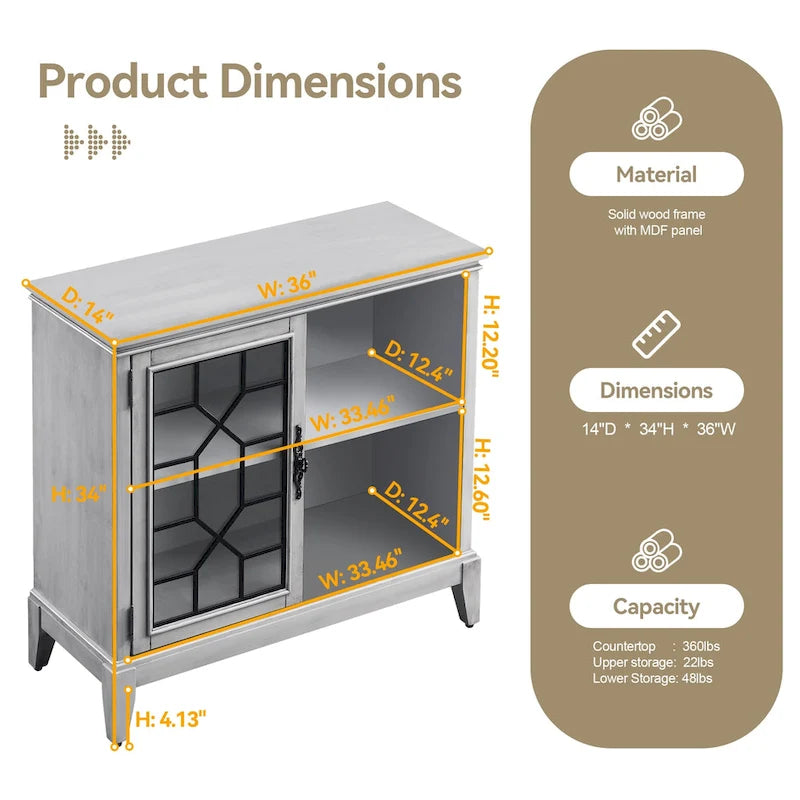 Credenza e buffet, armadietto decorativo con ante, mobiletto console effetto invecchiato per ingresso, soggiorno, camera da letto, cucina