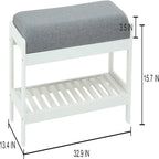 Panca scarpiera in legno - 34P x 83,5L x 40A cm