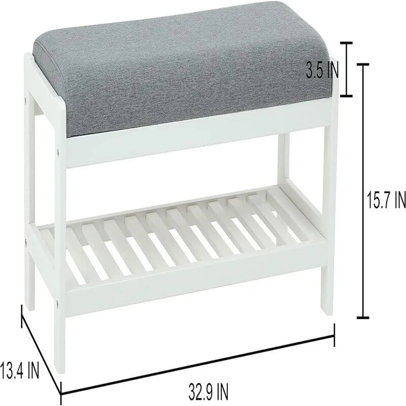 Panca scarpiera in legno - 34P x 83,5L x 40A cm