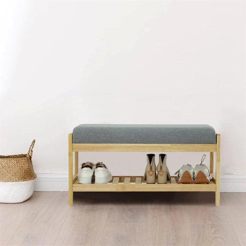 Panca scarpiera in legno - 34P x 83,5L x 40A cm
