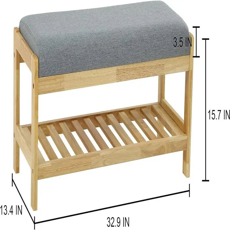 Panca scarpiera in legno - 34P x 83,5L x 40A cm