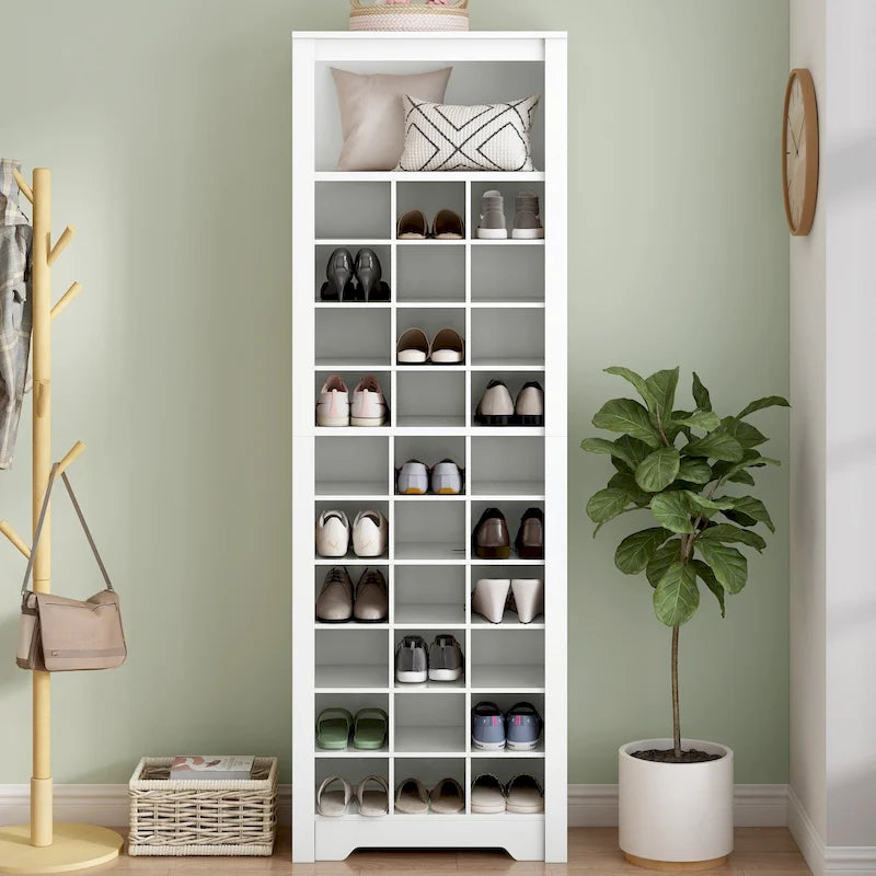 Consolle con 30 scomparti per scarpe, design elegante