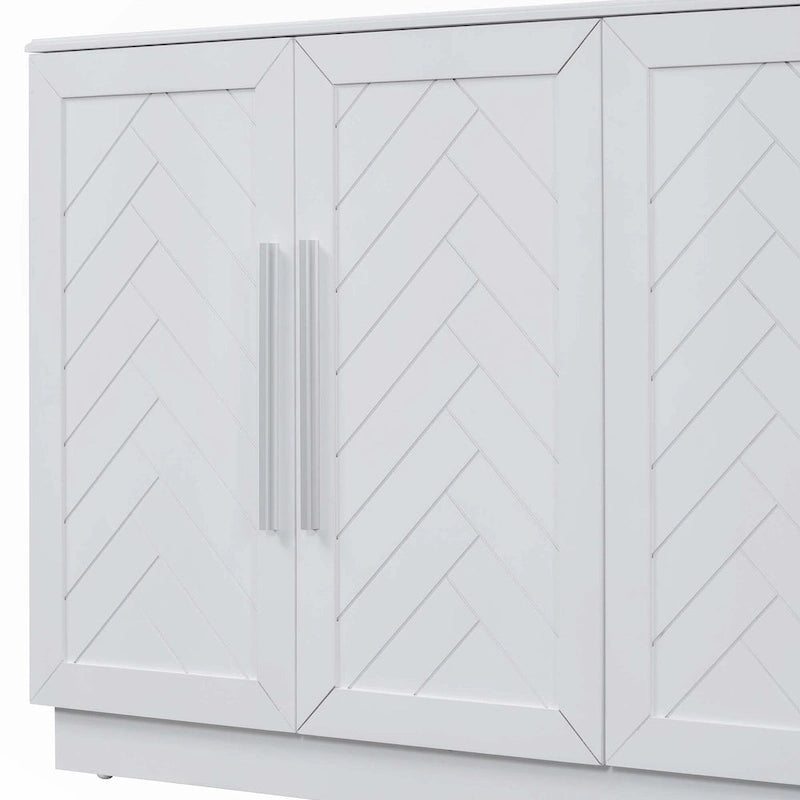 Credenza con 4 Ante Ampio Spazio Contenitivo con Ripiani Regolabili