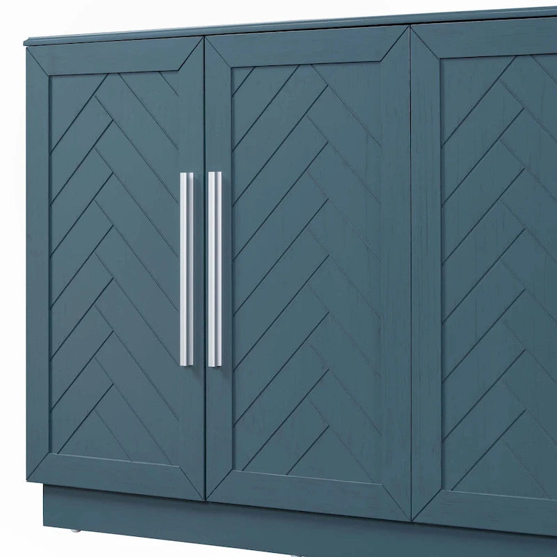 Credenza con 4 Ante Ampio Spazio Contenitivo con Ripiani Regolabili