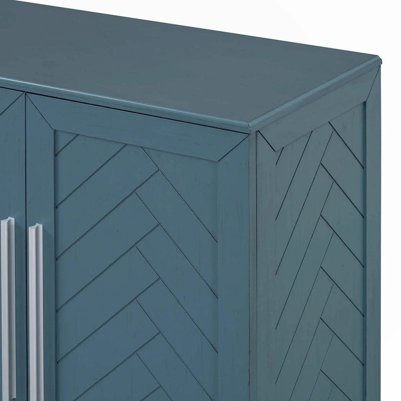 Credenza con 4 Ante Ampio Spazio Contenitivo con Ripiani Regolabili