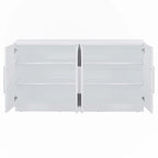Credenza con 4 Ante Ampio Spazio Contenitivo con Ripiani Regolabili