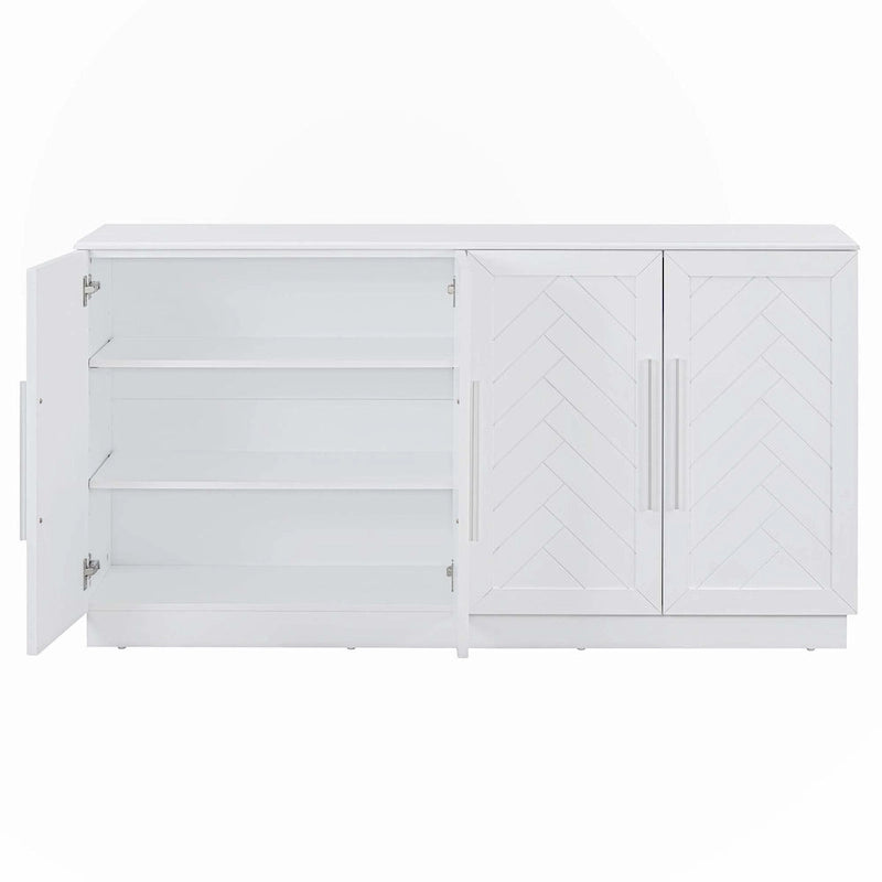 Credenza con 4 Ante Ampio Spazio Contenitivo con Ripiani Regolabili