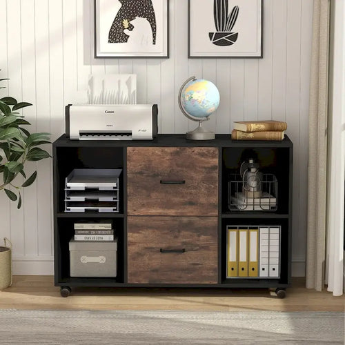 Classificatore mobile laterale in legno a 2 cassetti