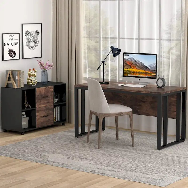 Classificatore mobile laterale in legno a 2 cassetti