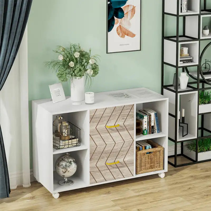 Classificatore mobile laterale in legno a 2 cassetti