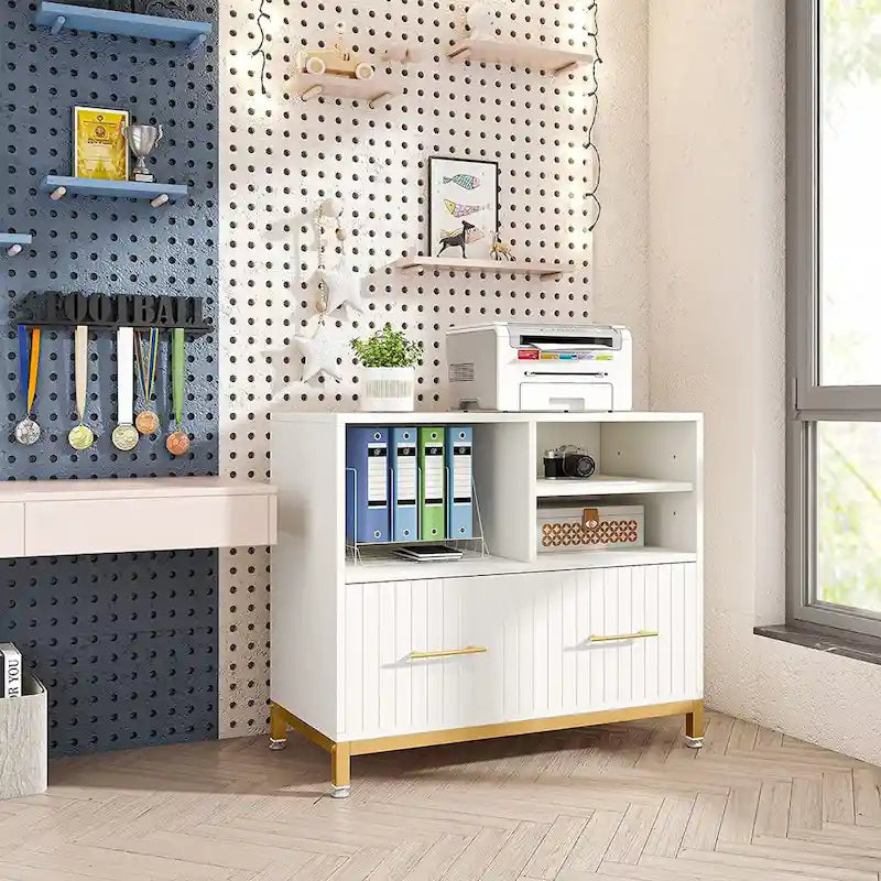 Armadietto Archivio con Cassetto, Formato Letter/Letter/A4, Asta Regolabile