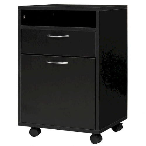 Carrello mobile per stampante da 24" con 2 cassetti - Nero (39,9x35,1x59,9 cm)