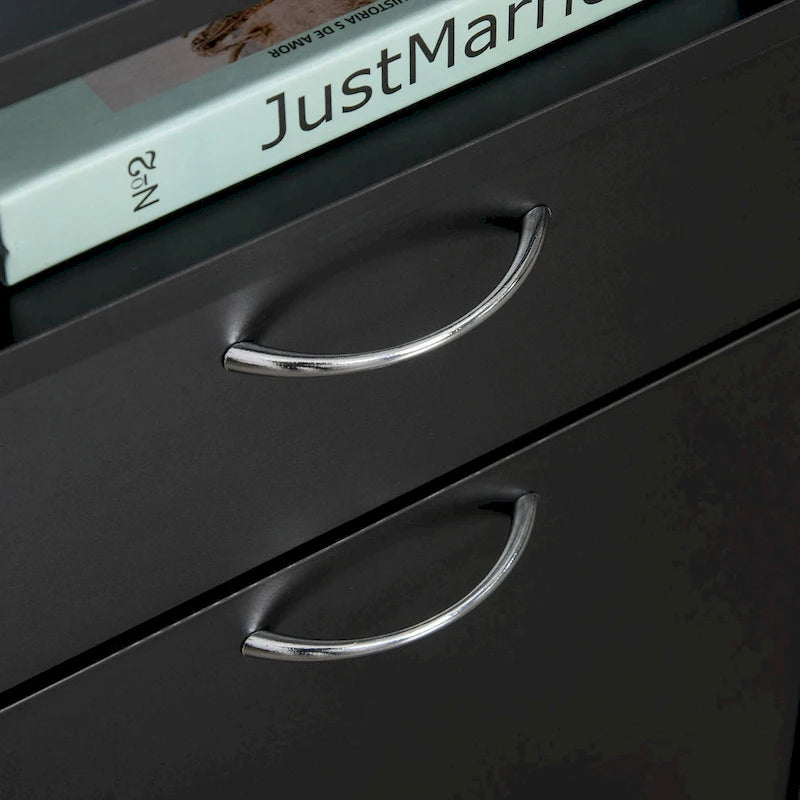 Carrello mobile per stampante da 24" con 2 cassetti - Nero (39,9x35,1x59,9 cm)