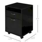 Carrello mobile per stampante da 24" con 2 cassetti - Nero (39,9x35,1x59,9 cm)