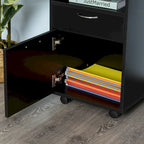 Carrello mobile per stampante da 24" con 2 cassetti - Nero (39,9x35,1x59,9 cm)