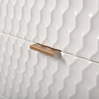 Cassettiera di Design a Sei Cassetti con Maniglie Dorate - Finitura Crema e Oro