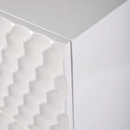 Cassettiera di Design a Sei Cassetti con Maniglie Dorate - Finitura Crema e Oro