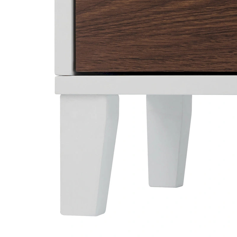 Mobile pensile da bagno a colonna Tyler - Bianco e Noce