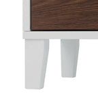 Mobile pensile da bagno a colonna Tyler - Bianco e Noce