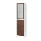 Mobile pensile da bagno a colonna Tyler - Bianco e Noce