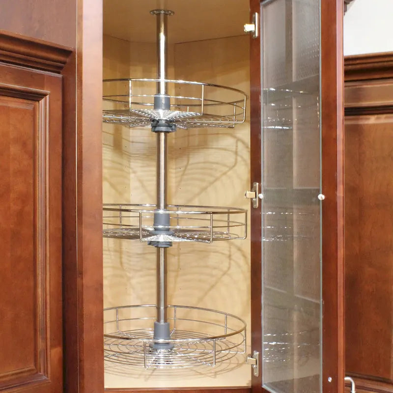 Lazy Susan 18" di diametro - Triplo ripiano girevole a 360° in acciaio inox