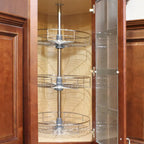 Lazy Susan 18" di diametro - Triplo ripiano girevole a 360° in acciaio inox