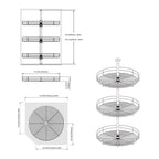 Lazy Susan 18" di diametro - Triplo ripiano girevole a 360° in acciaio inox