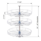 Lazy Susan 18" di diametro - Triplo ripiano girevole a 360° in acciaio inox