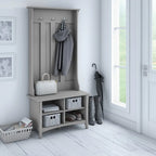 Bush Furniture Salinas Hall Tree with Storage Bench in Cape Cod Gray - 31.73L x 15.75W x 68.12H