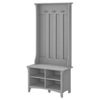 Pannello appendiabiti Salinas con panca contenitore - Grigio Cape Cod 31,73" L x 15,75" P x 68,12" H