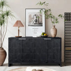 Mobiletto d'accento in stile rustico a 4 ante, mobile credenza in legno, buffet, server, mobile contenitore